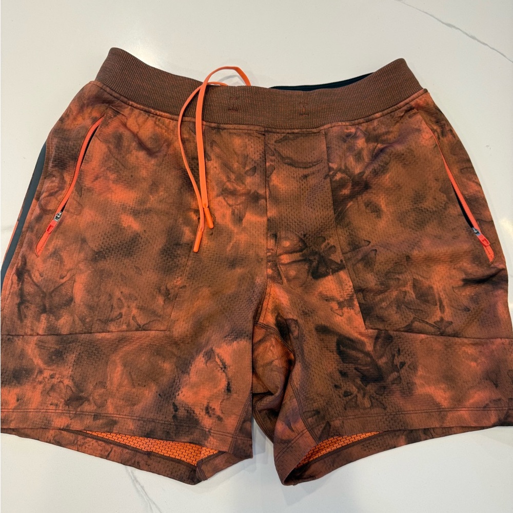lululemon athletica Orange and Brown Athletic Shorts